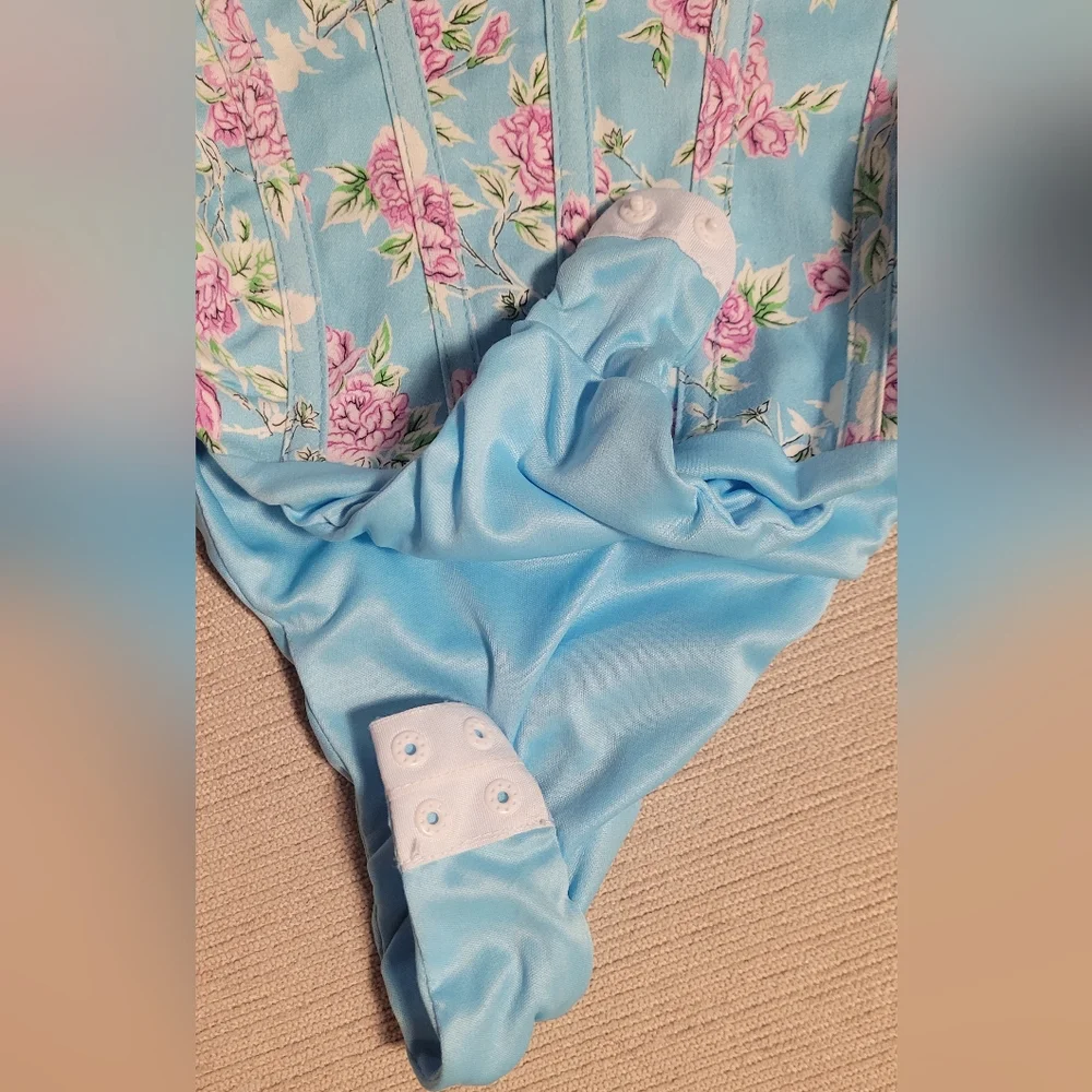 Zara Floral Blue Corset Bodysuit - Picture 2 of 6